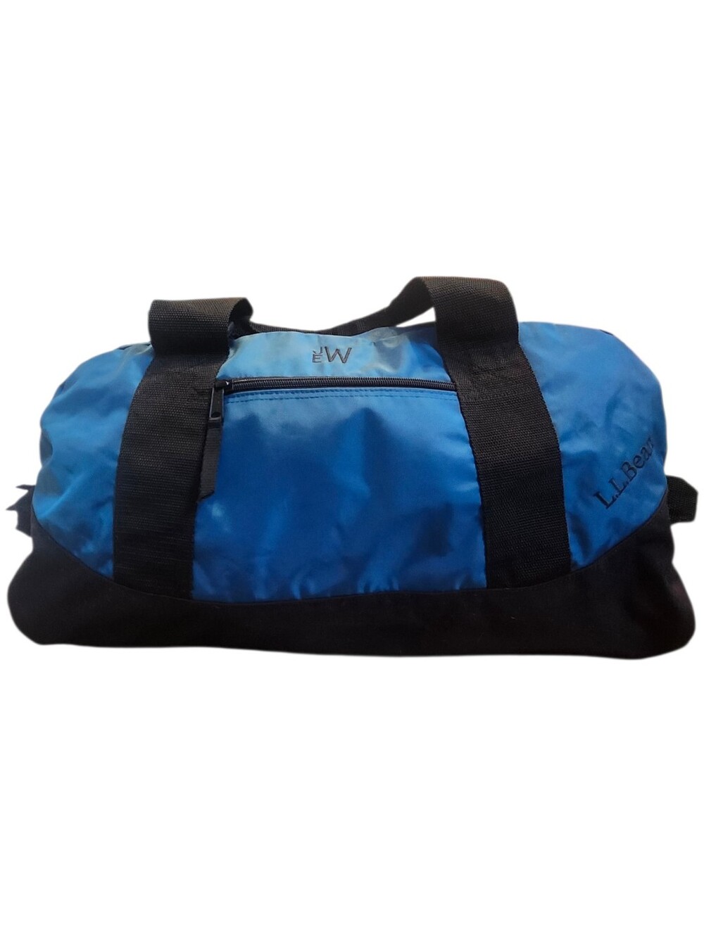 L.L. Bean Blue Black Medium Adventure Duffle Bag Nylon Travel Gym Carry-On